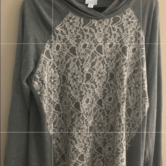 Sunday women’s gray and white lace hoodie - Picture 2 of 6